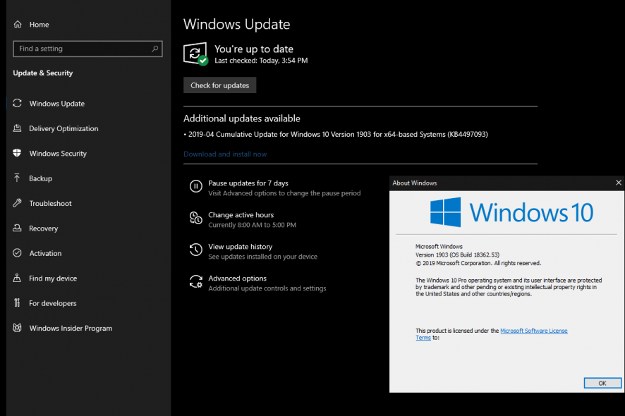 Download and Install now windows update