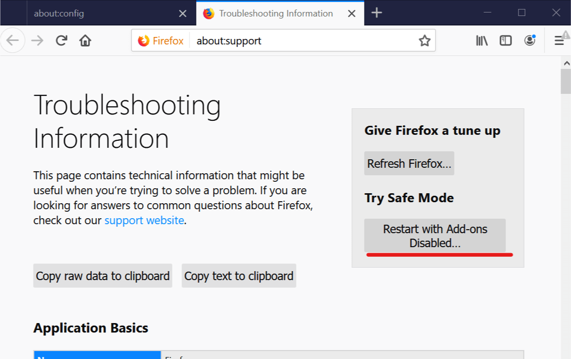 Firefox Safe Mode Restart with Add ons disabled Firefox keeps asking for password