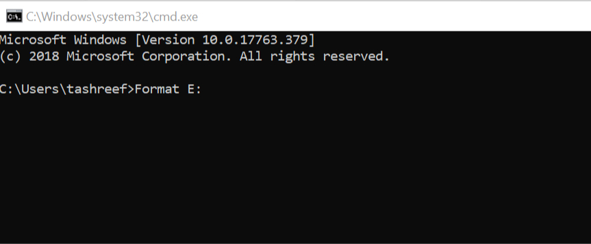 Format using the Command Prompt