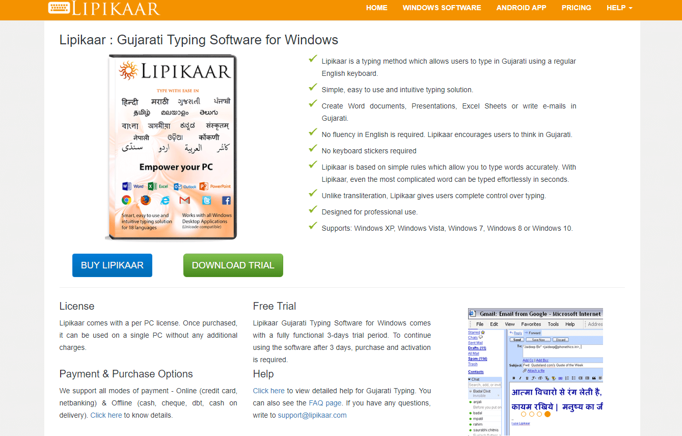 LipiKaar gujarati typing software