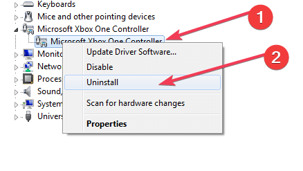 Xbox One Controller uninstall task manager