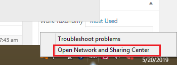 open network and sharing center There was a problem connecting bluestacks