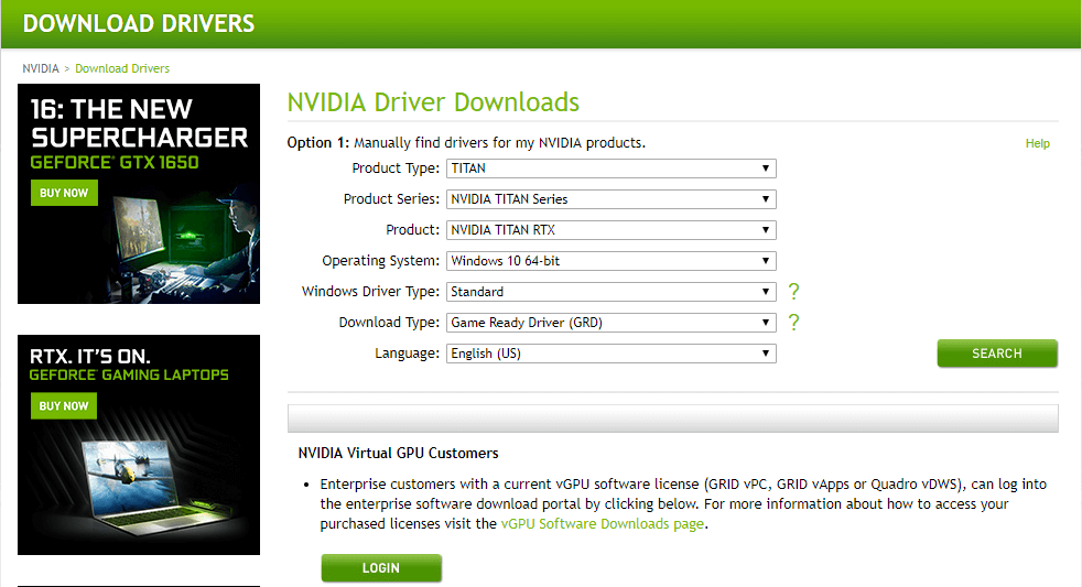 can t download new nvidia driver