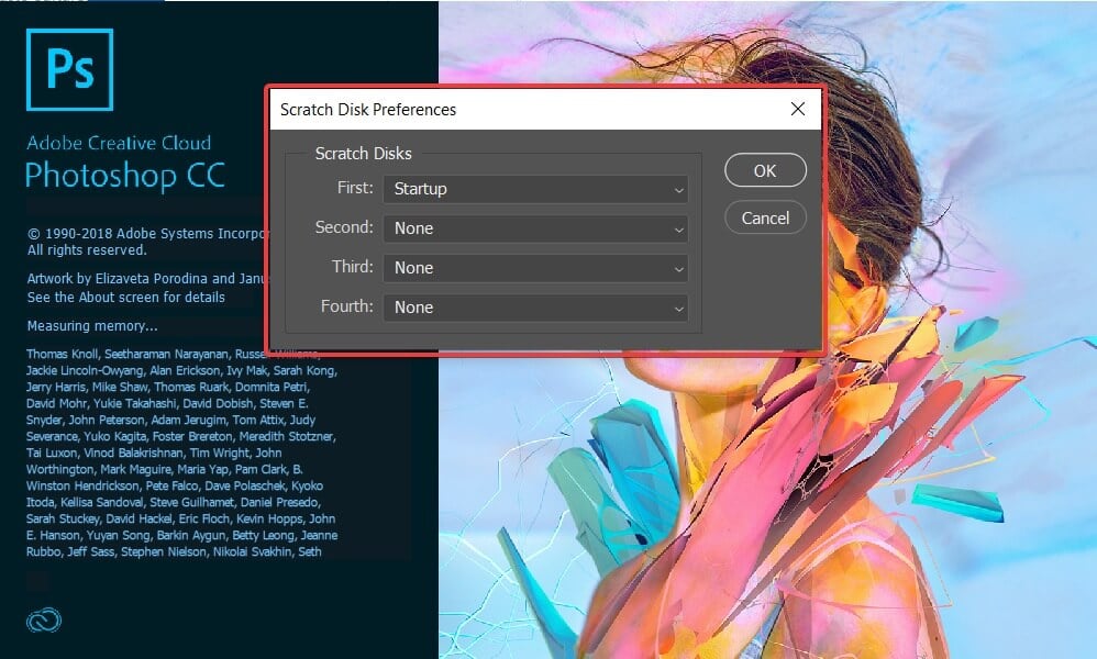 photoshop won't launch scratch disk error
