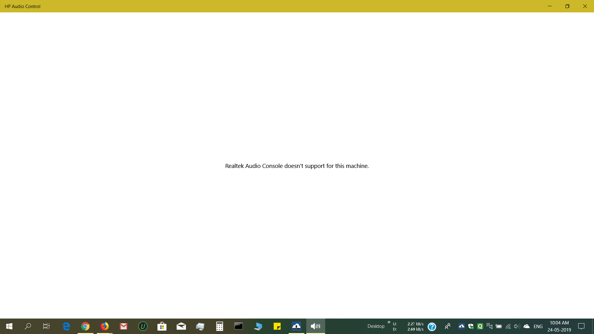 hp audio control doesn't work on windows 10 v1903