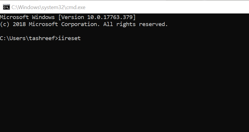 Reset IIS Service Windows server