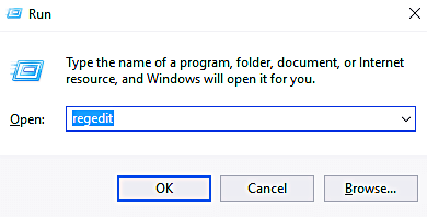 regedit run window Microsoft Edge can't be opened