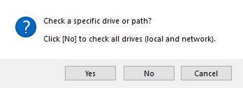 check a specific drive or path
