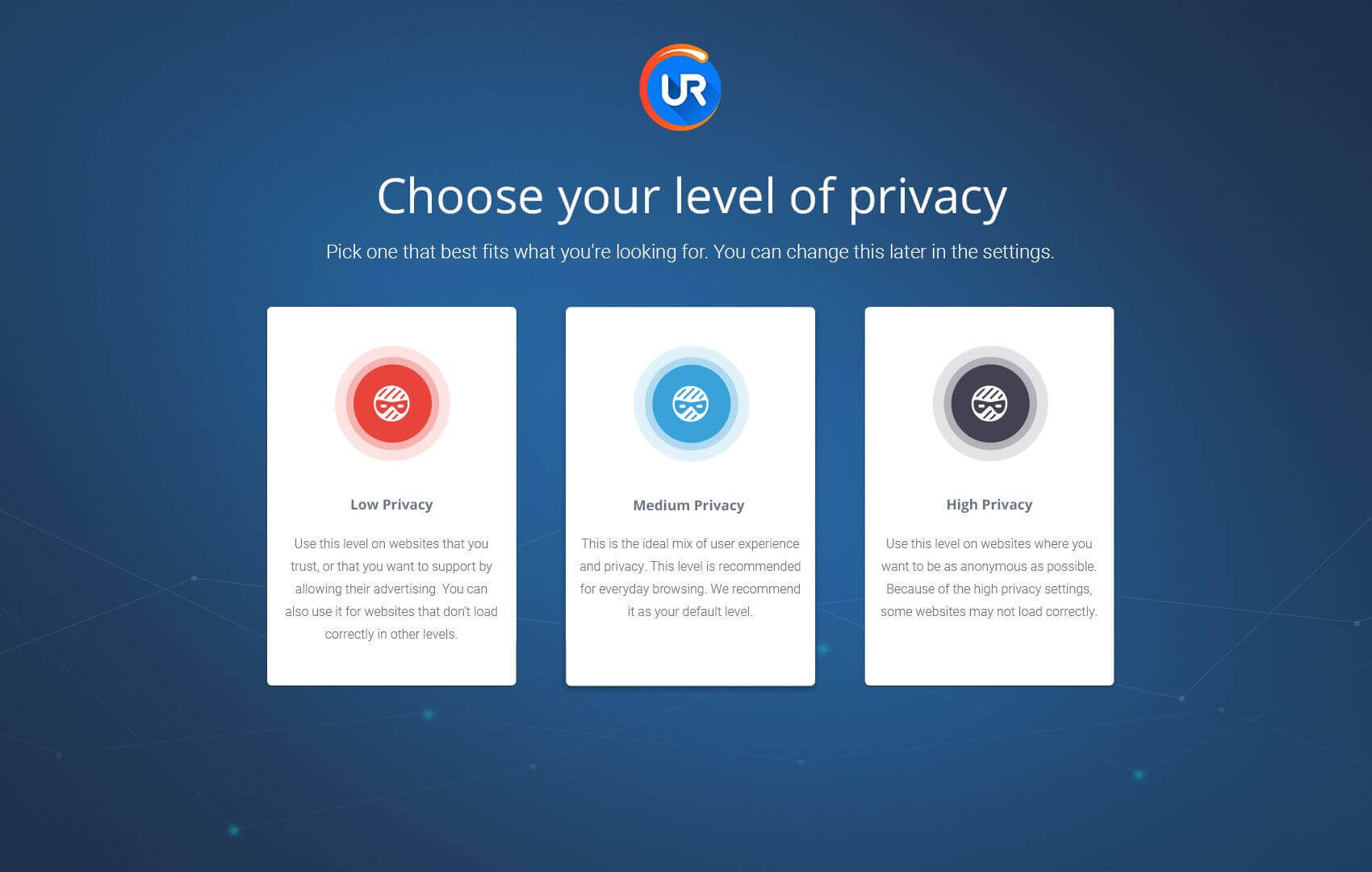 ur browser privacy levels