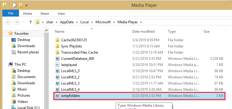 wmpfolders app data windows media player cannot copy a file from the device to your library