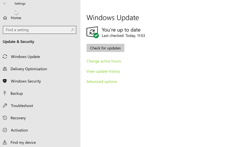 Windows 10 GPUスケーリングが機能しないWindows 10を更新する