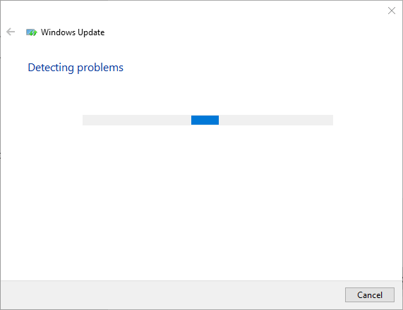windows update troubleshooter detecting problems