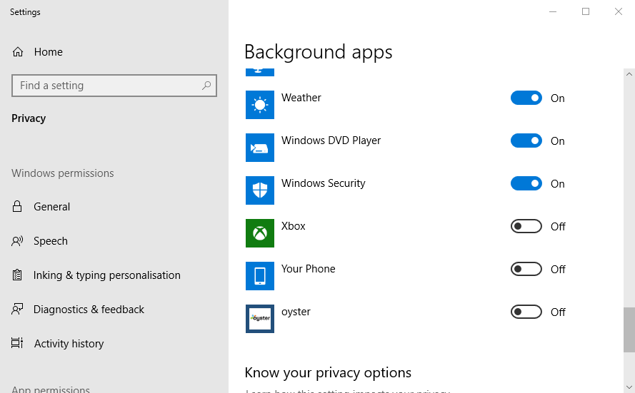 turn off Your Phone app in Windows 10