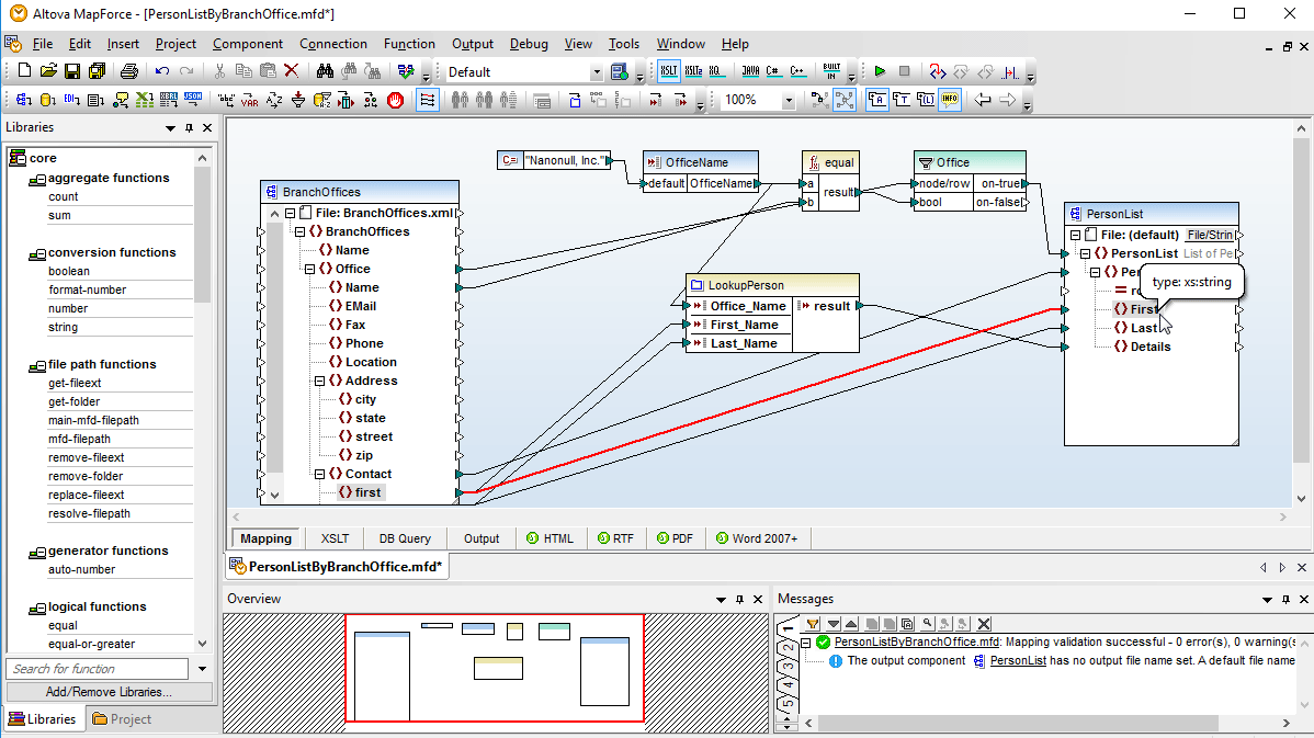 altova mapforce excel to json converter