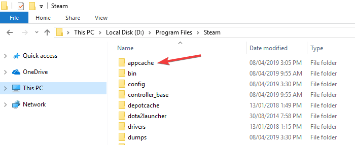 appcache delete steam folder Application Load Error 5:0000065434 steam