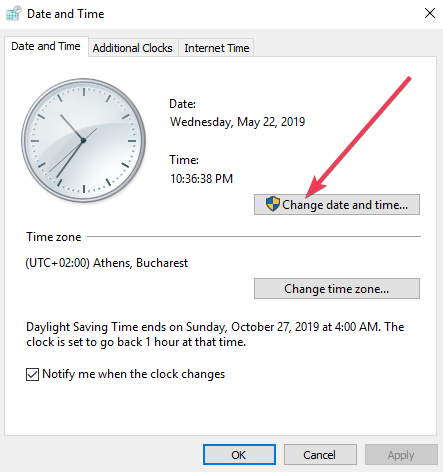 change date and time pc