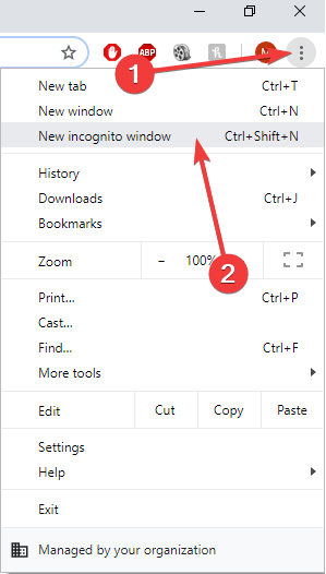 incognito window image is not displaying in chrome