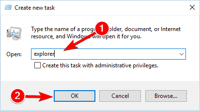 explorer create new task you do not have sufficient privileges to install the program