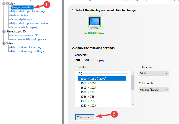 nvidia control panel custom resolution