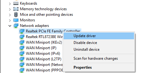 update driver device manager 0x803D0000