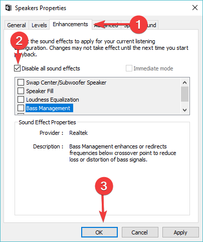 disable all sound effects pc volume goes down by itself