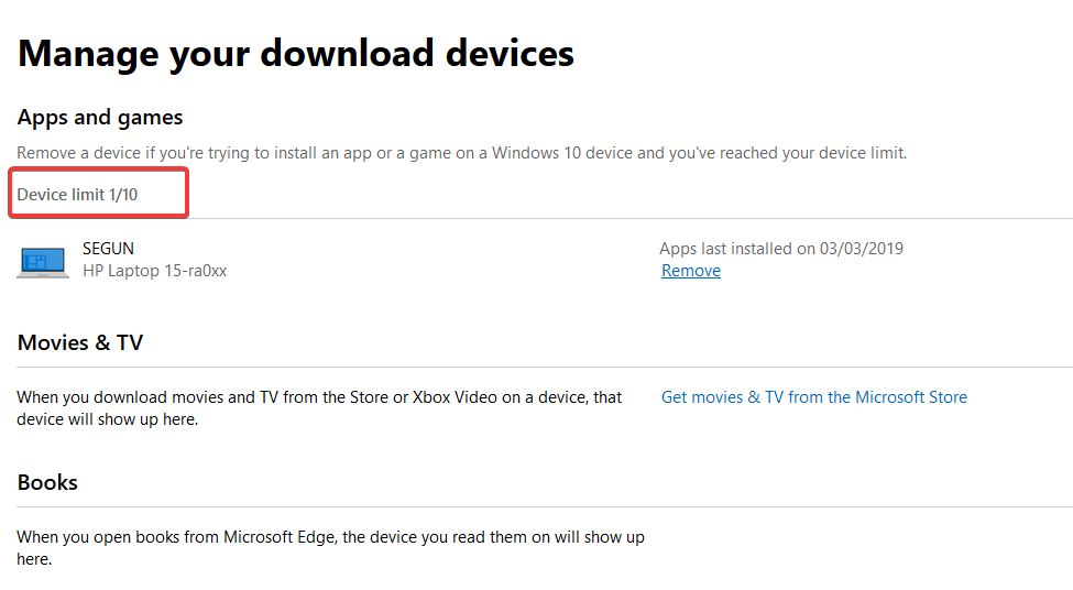 check download devices limit you dont have any applicable devices linked to your Microsoft account
