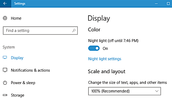 display settings Flux not working on windows 10
