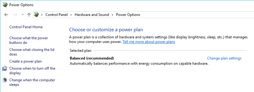 Your computer exceeds the power rating choose a power plan