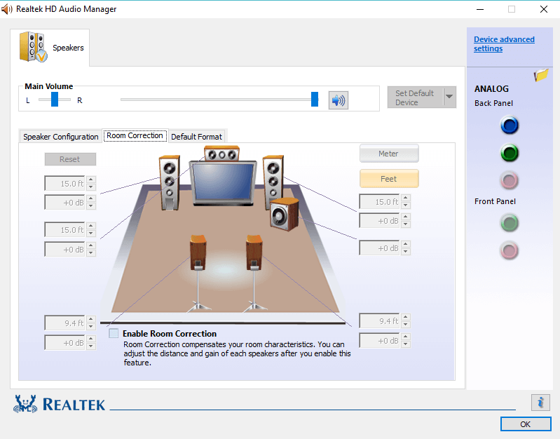 speakers settings Download Realtek HD Audio Manager