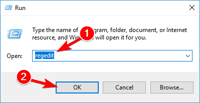 regedit run window Microsoft Office encountered an error during setup