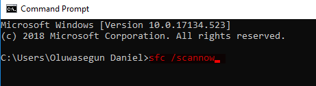 sfc /scannow command prompt you have to invoke this utility running in elevated mode