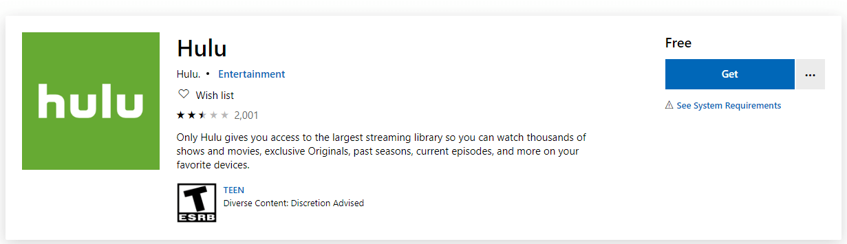 hulu app windows 10 sorry we're having trouble loading content right now hulu