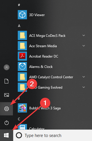 start settings mouse settings reset