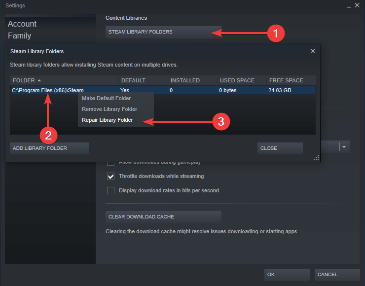 steam library settings steam update goes backwards