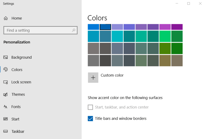 taskbar color bugs windows 10 v1903