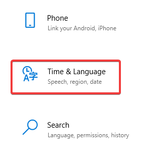 time & language settings my browser thinks im in another country