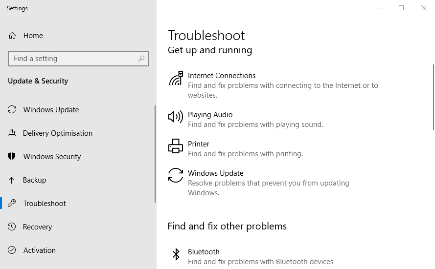 Windows Update のトラブルシューティング ツール