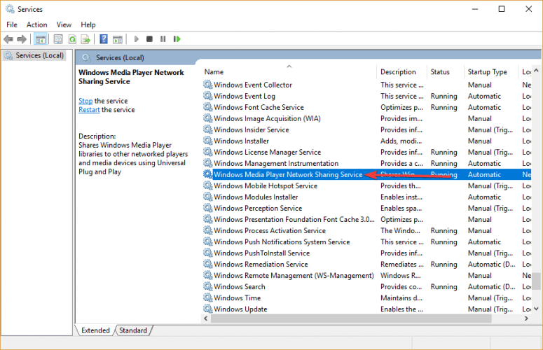 Windows Media Player Network Sharing Service windows media player cannot find the file