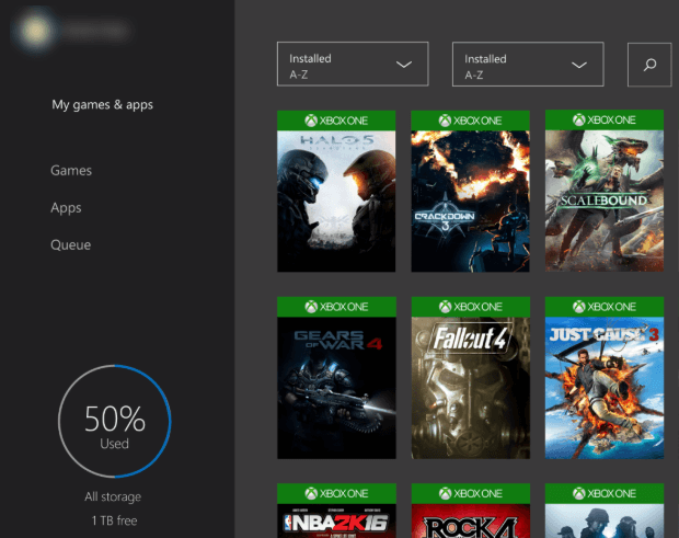 xbox one list of apps and games