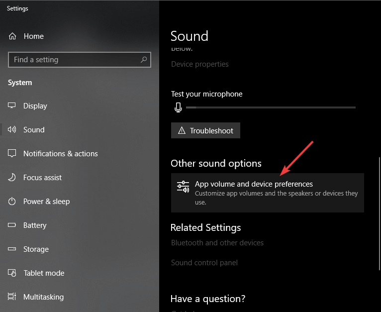 App volume and device preferences - Browser doesn't support output device selection