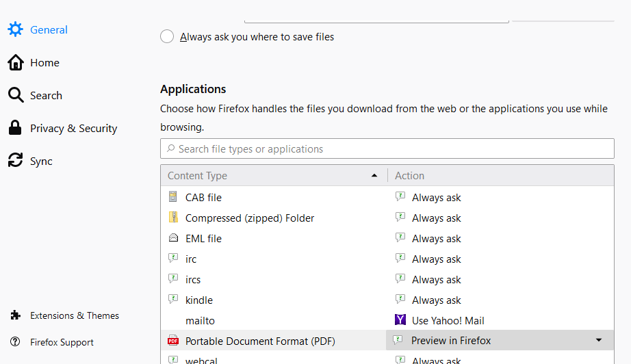 Firefox application action options browser opens multiple tabs by itself