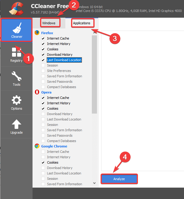 Ccleaner analyze option - Silhouette running slow
