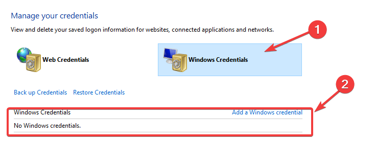 Credential manager - a specified logon session does not exist. it may already have been terminated windows 10
