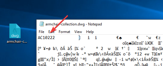 DWG file open in notepad - this version of drawing file is not supported