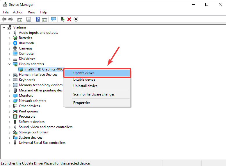 Device manager updating graphics driver - Silhouette running slow