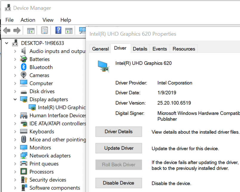 Enable Graphic card in the device manager