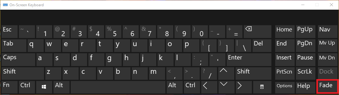 On-screen keyboard transparent in Windows 10