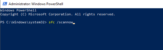 Powershell with sfc command - You don't have permission to save changes to this file