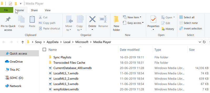 Rebuild WMP Library database if windows media player cannot delete a file from the device
