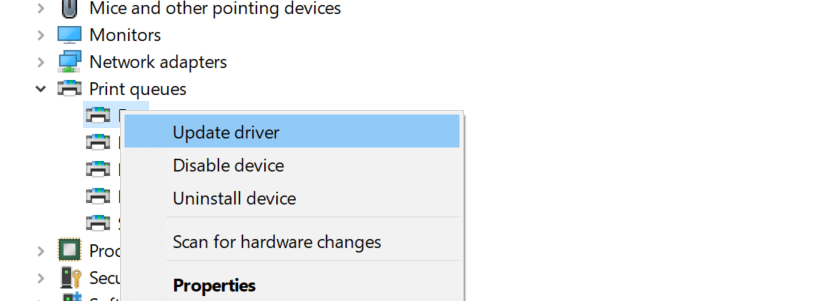 Update Driver Device Manager Printer
